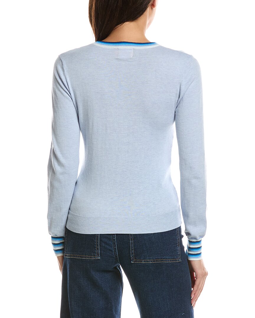 WISPR Wispr Rainbow Button Crewneck Silk-Blend Top