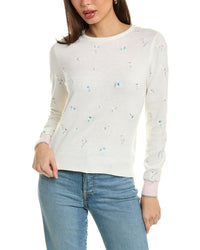 WISPR Wispr Embroidered Floral Crewneck Silk-Blend Sweater