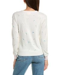 WISPR Wispr Embroidered Floral Crewneck Silk-Blend Sweater