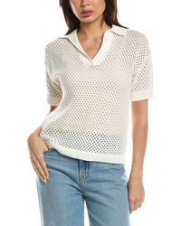 WISPR Wispr Relaxed Pointelle Polo Sweater