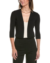 Lafayette 148 New York Lafayette 148 New York Petite Cropped Open Front Silk-Blend Cardigan