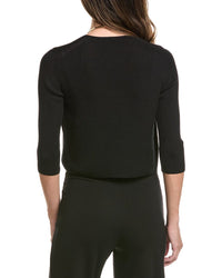 Lafayette 148 New York Lafayette 148 New York Petite Cropped Open Front Silk-Blend Cardigan