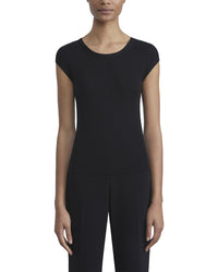 Lafayette 148 New York Lafayette 148 New York Ribbed Wide Crewneck Silk-Blend Pullover