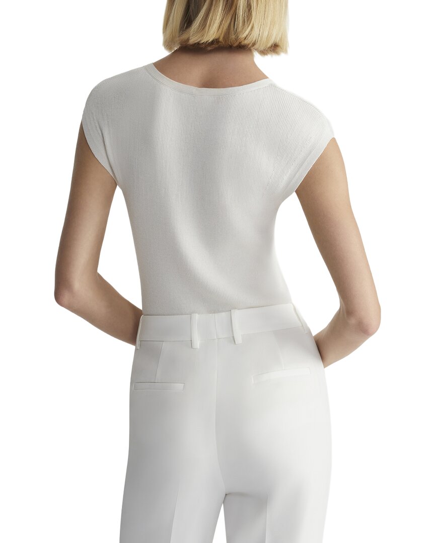 Lafayette 148 New York Lafayette 148 New York Ribbed Wide Crewneck Silk-Blend Pullover