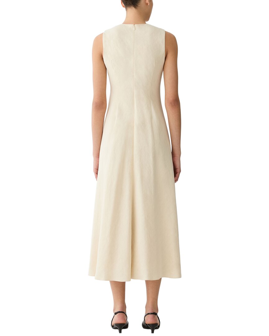 Lafayette 148 New York Lafayette 148 New York Pleat Front Asymmetric Linen-Blend Dress
