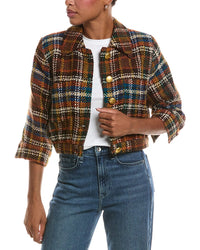 L’AGENCE L’Agence Jia Crop 3/4 Sleeve Wool-Blend Jacket