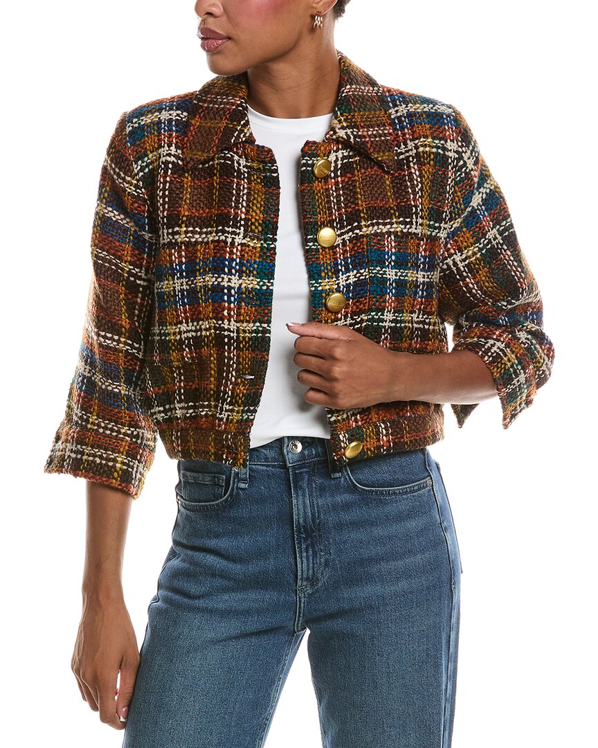 L’AGENCE L’Agence Jia Crop 3/4 Sleeve Wool-Blend Jacket