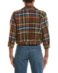L’AGENCE L’Agence Jia Crop 3/4 Sleeve Wool-Blend Jacket