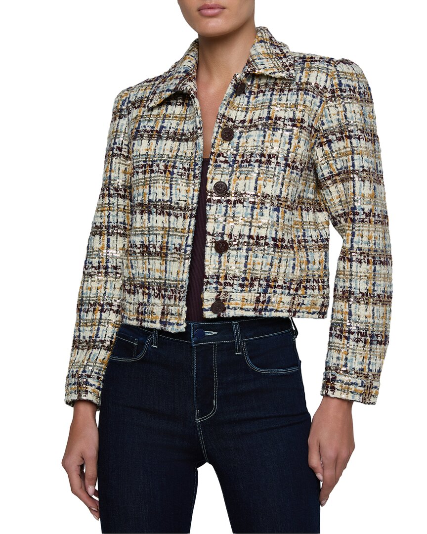L’AGENCE L’Agence Kasey Bracelet Sleeve Wool-Blend Jacket