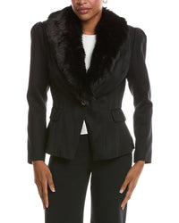 L’AGENCE L’Agence Kaisley Fur Collar Blazer