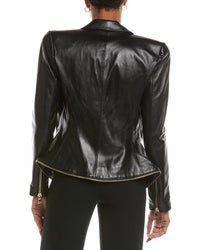 L’AGENCE L’Agence Ottilie Zip Leather Blazer