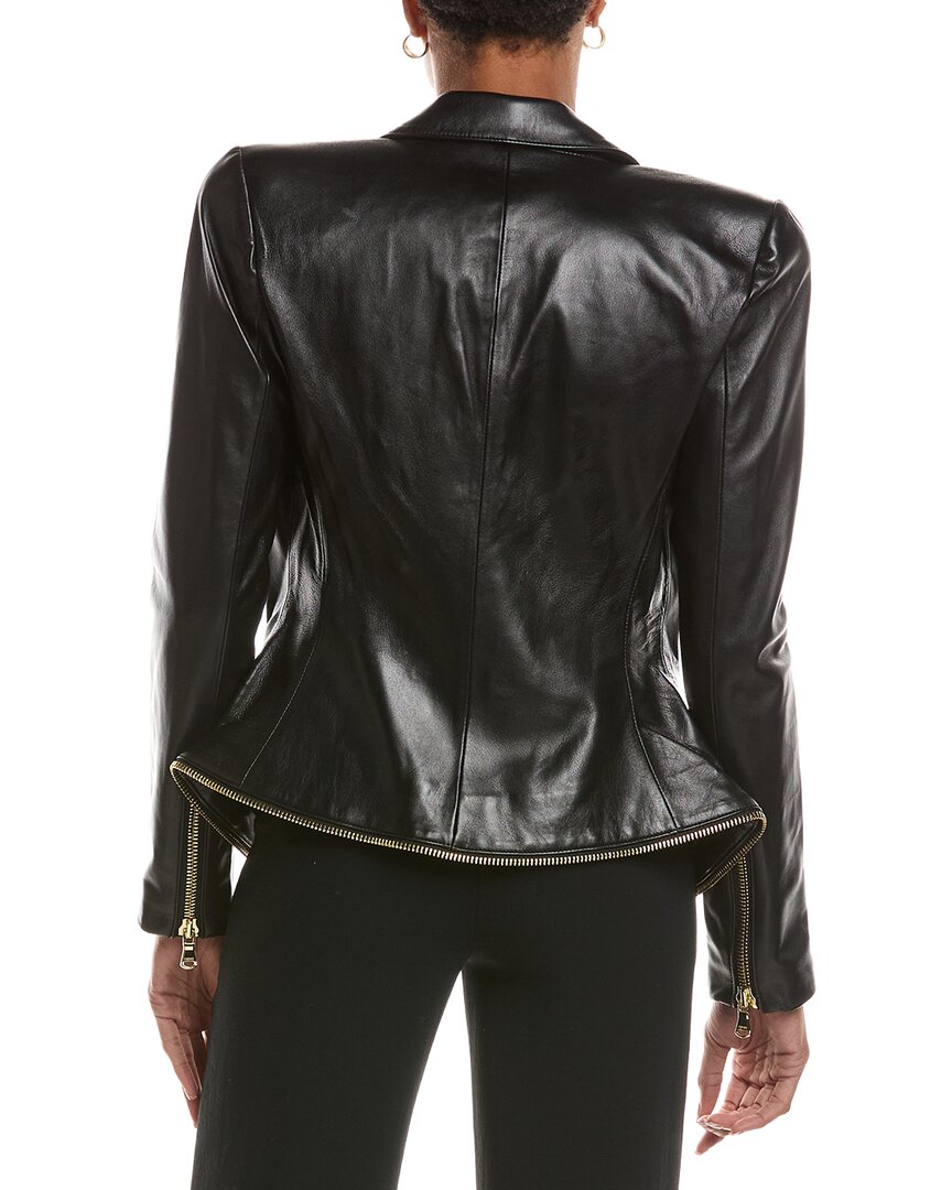 L’AGENCE L’Agence Ottilie Zip Leather Blazer