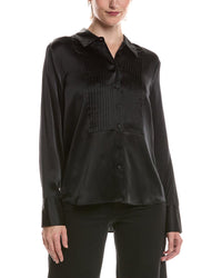 L’AGENCE L’Agence Divya Pintuck Silk Tux Shirt