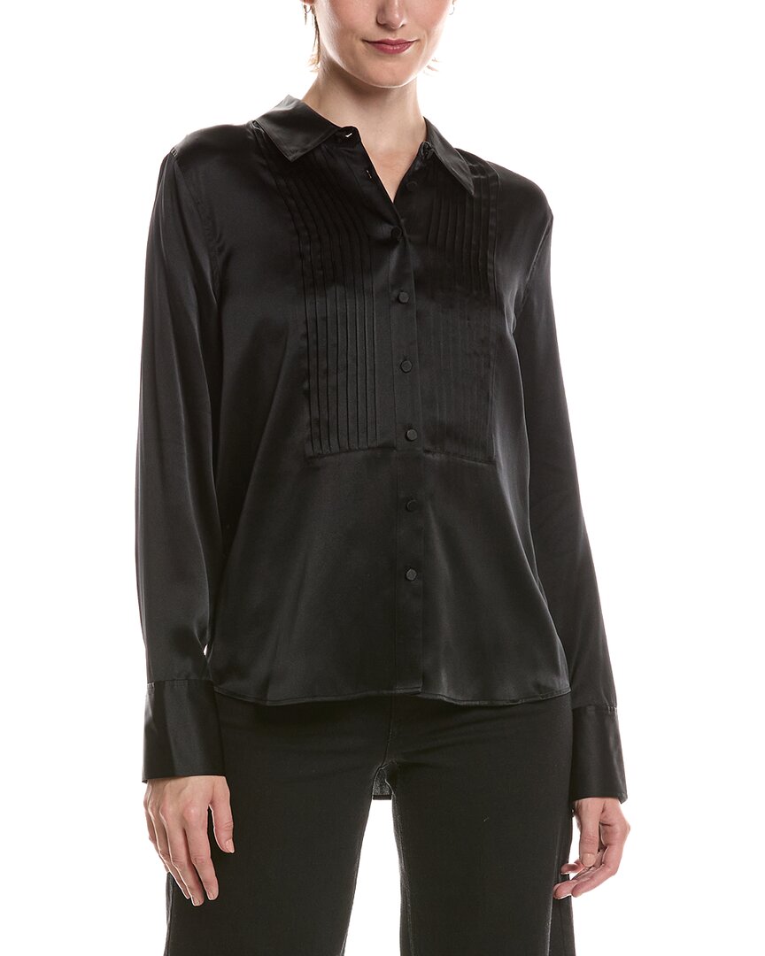 L’AGENCE L’Agence Divya Pintuck Silk Tux Shirt