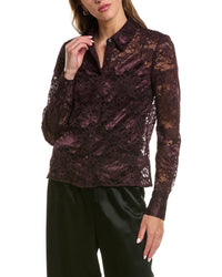 L’AGENCE L’Agence Maia Lace Button-Down Blouse