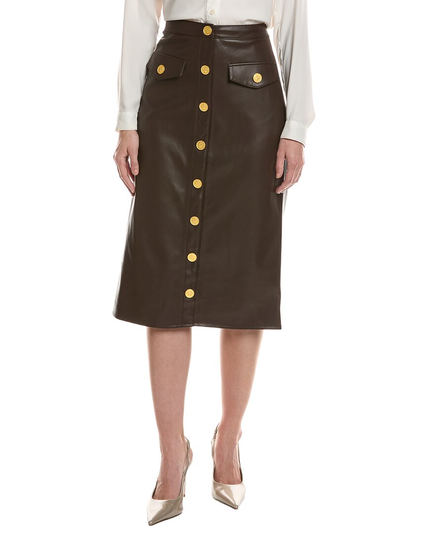 L’AGENCE L’Agence Milann Midi Snap Front Skirt