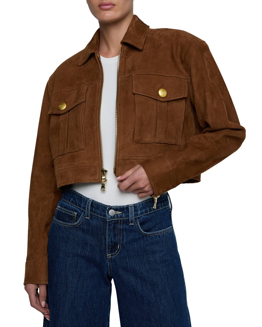 L’AGENCE L’Agence Micah Oversized Collared Suede Jacket