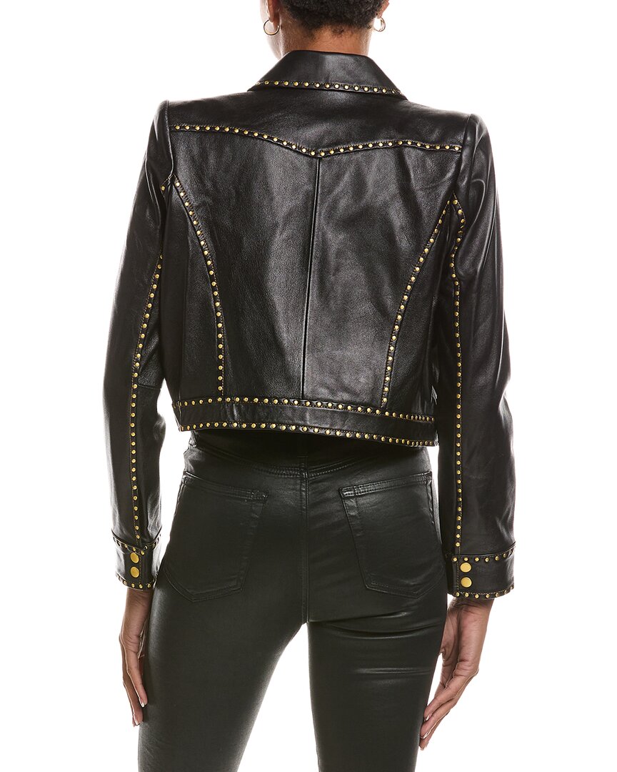 L’AGENCE L’Agence Winsome Crop Studded Leather Jacket