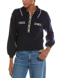 L’AGENCE L’Agence Malaki 3/4 Sleeve Wool-Blend Clard Sweater