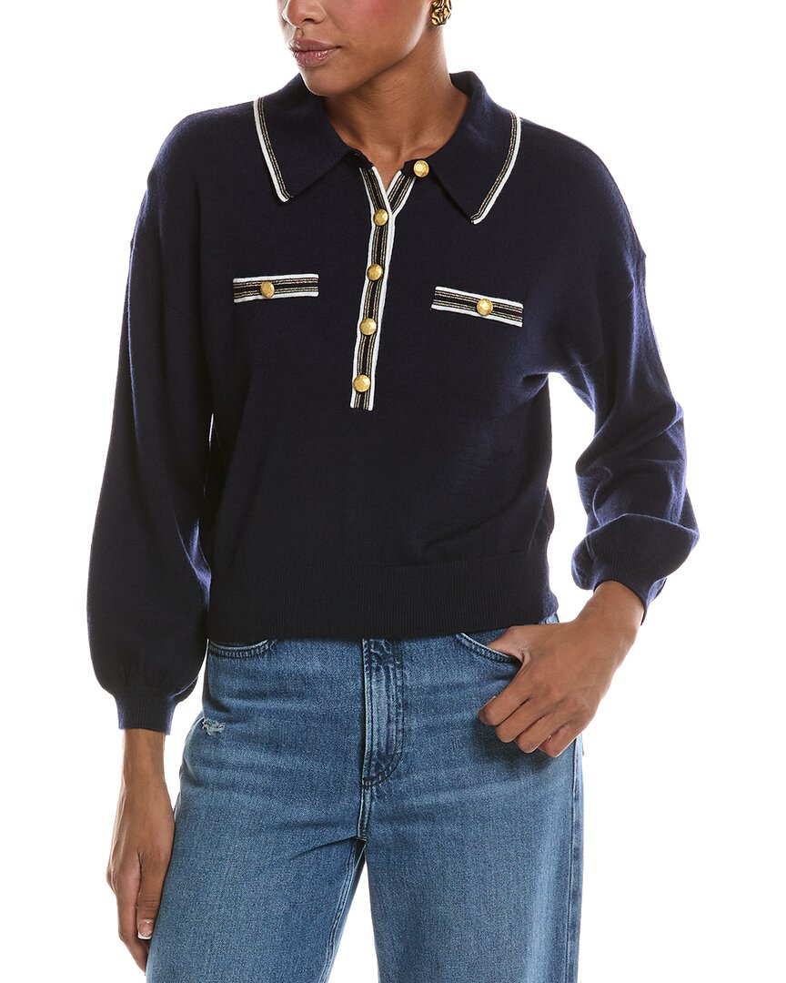 L’AGENCE L’Agence Malaki 3/4 Sleeve Wool-Blend Clard Sweater
