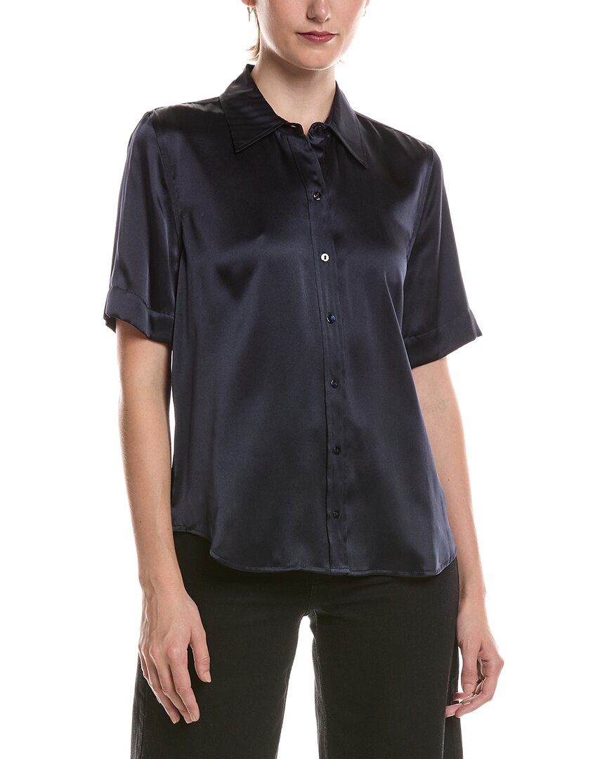 L’AGENCE L’Agence Ellah Short Sleeve Silk Blouse