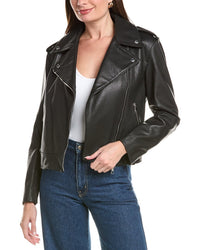 Hugo Boss Sandy Leather Moto Jacket