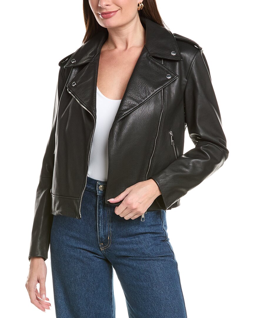 Hugo Boss Sandy Leather Moto Jacket