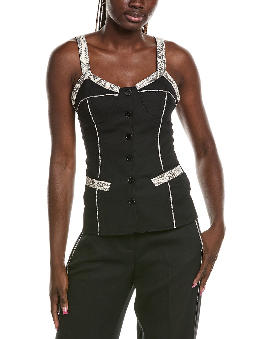 PARIS GEORGIA Paris Georgia Python Wool-Blend Bodice Top
