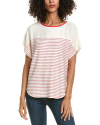 Max Studio Max Studio Short Sleeve Stripe Top