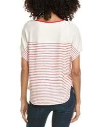 Max Studio Max Studio Short Sleeve Stripe Top