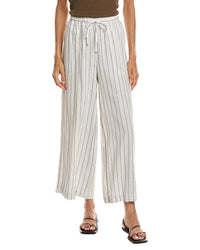 Max Studio Max Studio Elastic Waist Wide Leg Linen-Blend Pant