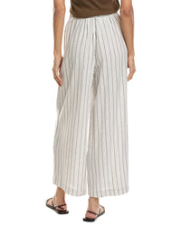 Max Studio Max Studio Elastic Waist Wide Leg Linen-Blend Pant