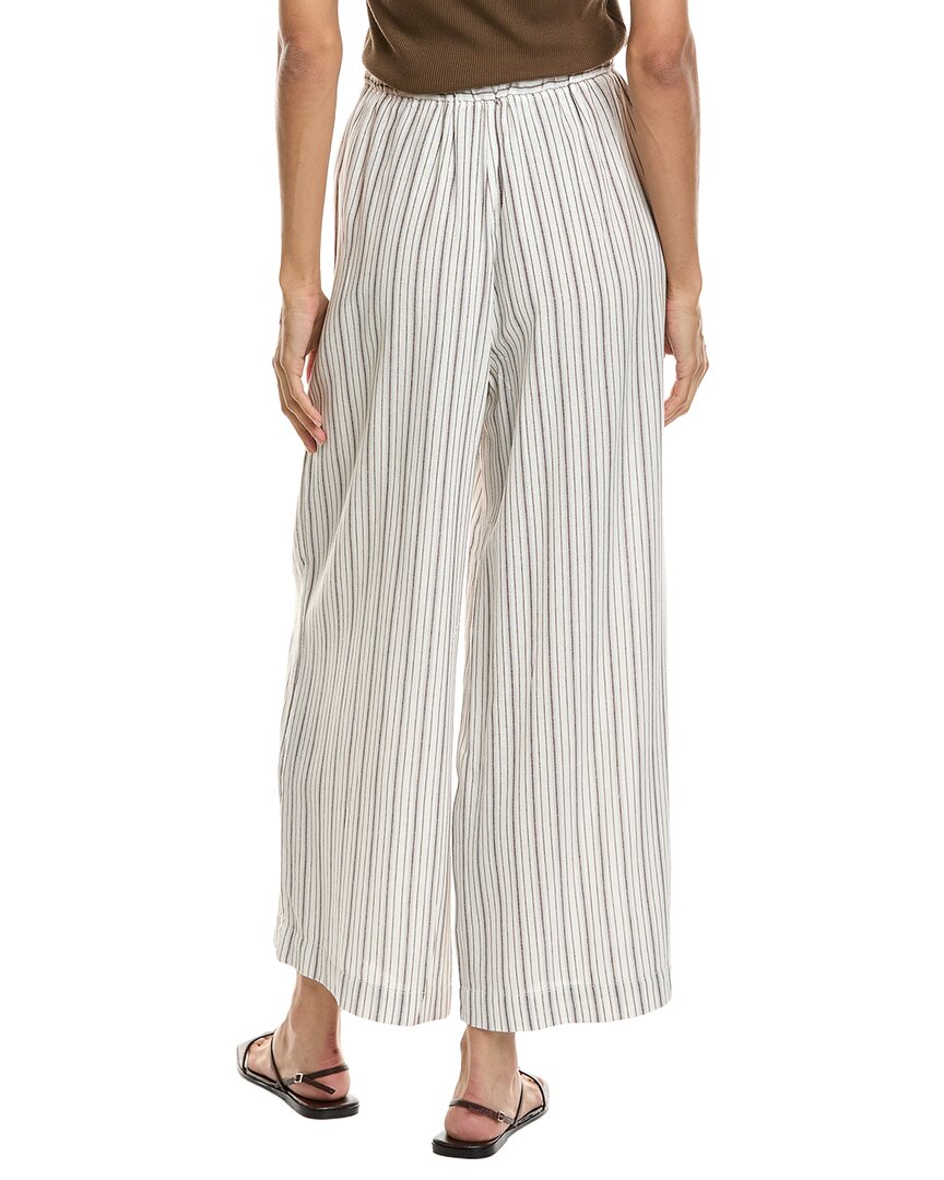 Max Studio Max Studio Elastic Waist Wide Leg Linen-Blend Pant