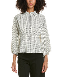 Max Studio Max Studio 3/4-Sleeve Pleat Front Blouse