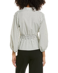 Max Studio Max Studio 3/4-Sleeve Pleat Front Blouse