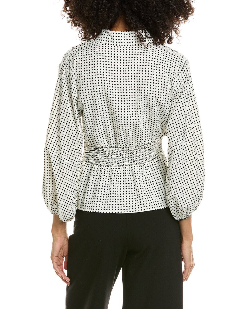 Max Studio Max Studio 3/4-Sleeve Pleat Front Blouse