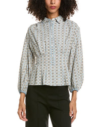 Max Studio Max Studio 3/4-Sleeve Pleat Front Blouse