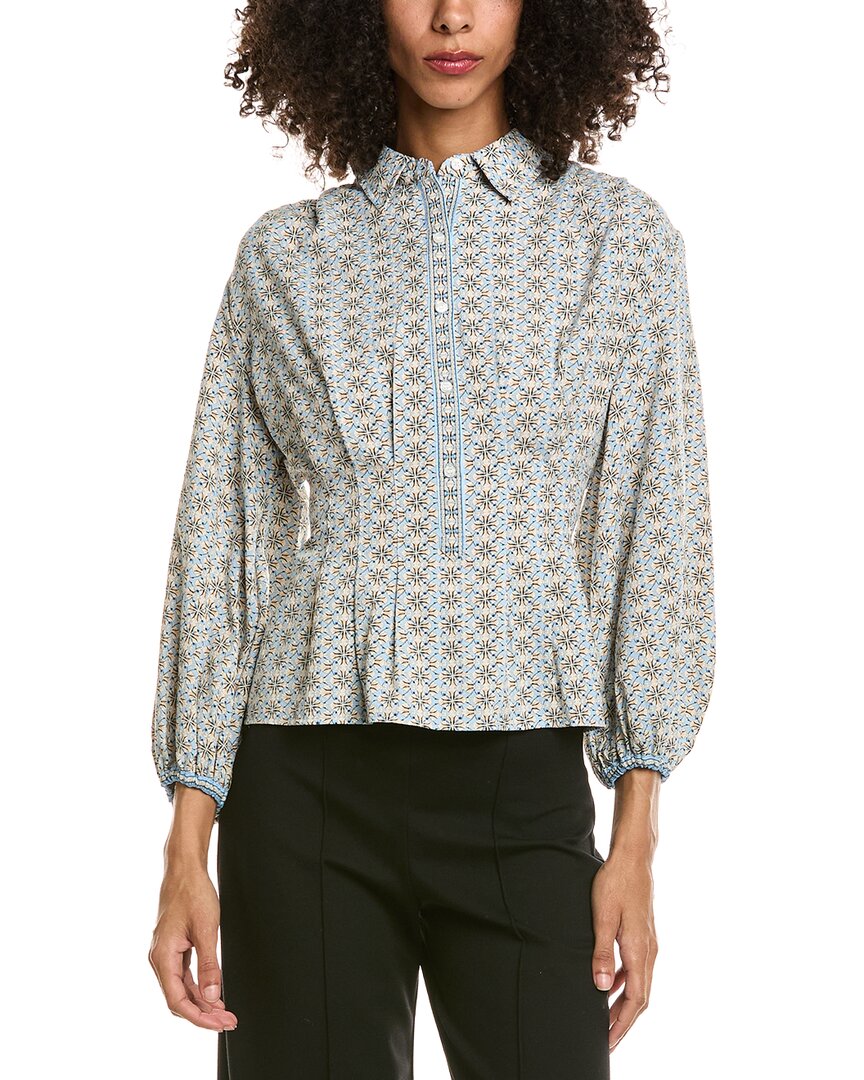 Max Studio Max Studio 3/4-Sleeve Pleat Front Blouse
