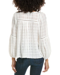 Max Studio Max Studio Scoop Neck Cross Stitch Blouse