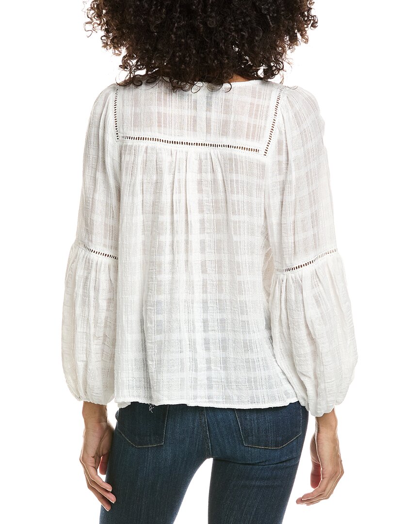 Max Studio Max Studio Scoop Neck Cross Stitch Blouse