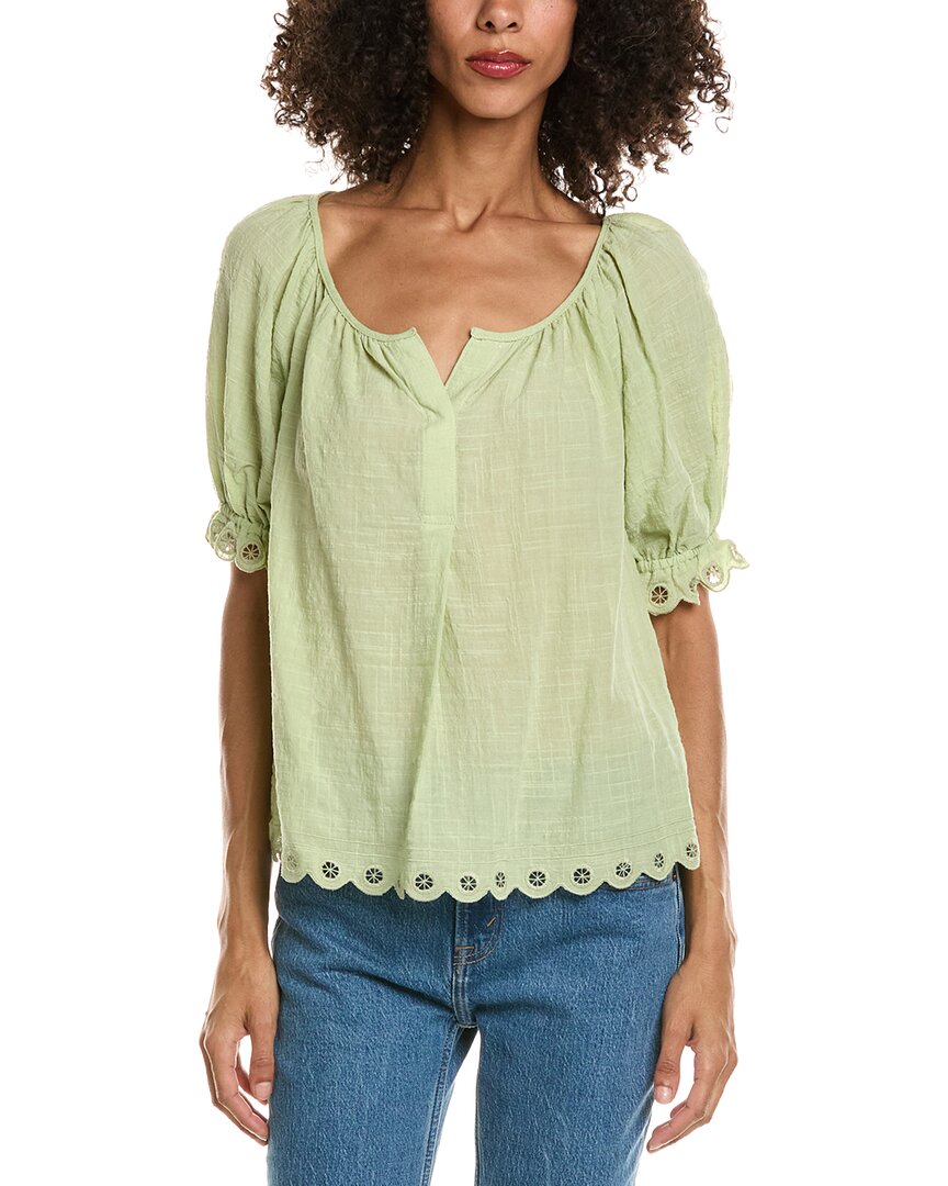 Max Studio Max Studio Scallop Edge Bubble Sleeve Blouse