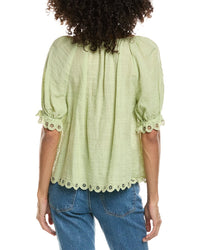 Max Studio Max Studio Scallop Edge Bubble Sleeve Blouse