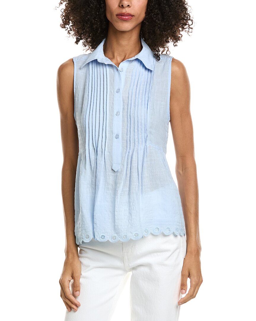 Max Studio Max Studio Scallop Edge Half Placket Blouse