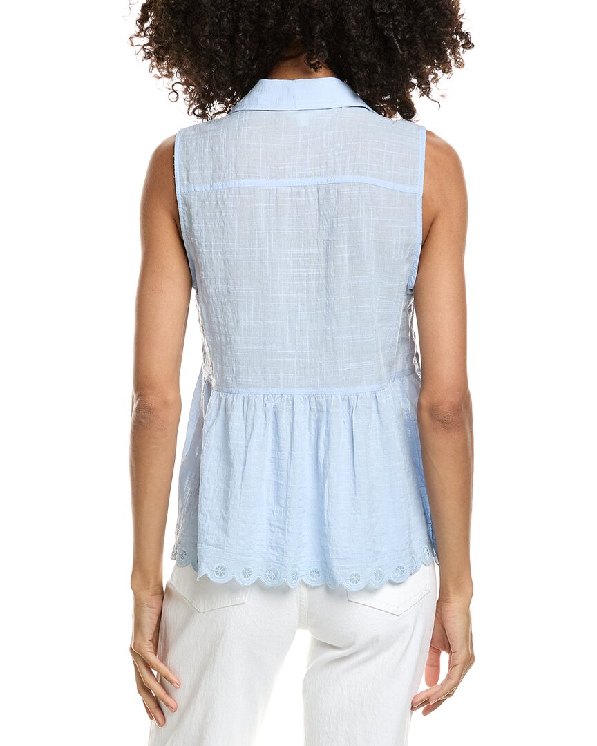 Max Studio Max Studio Scallop Edge Half Placket Blouse