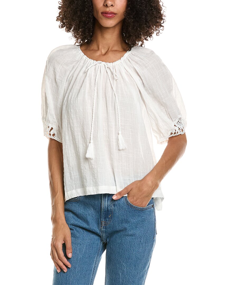 Max Studio Max Studio Crochet Inset Elbow Sleeve Blouse