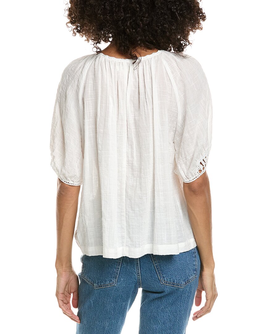 Max Studio Max Studio Crochet Inset Elbow Sleeve Blouse