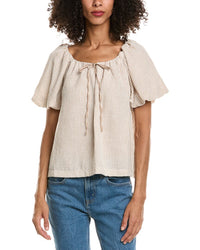Max Studio Max Studio Bubble Sleeve Tie Front Blouse