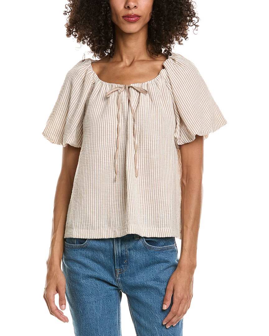 Max Studio Max Studio Bubble Sleeve Tie Front Blouse