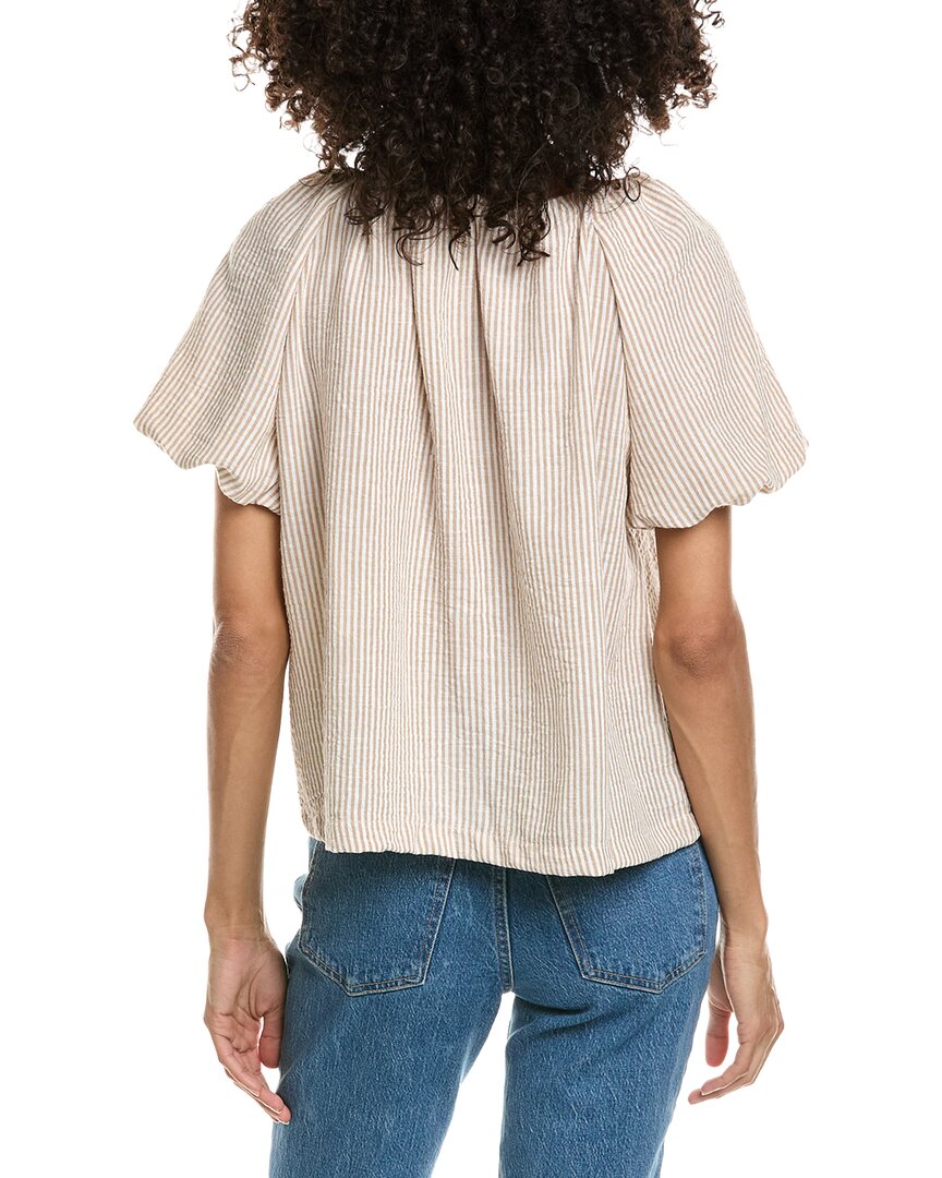 Max Studio Max Studio Bubble Sleeve Tie Front Blouse