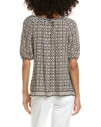 Max Studio Max Studio Scoop Neck Puff Sleeve Blouse